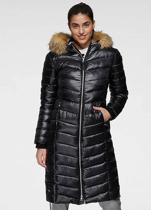 Faux fur quilted coat hotsell