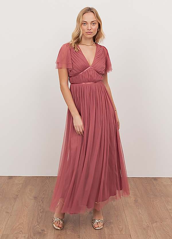 knee length dresses for ladies Floral Coral Midi Dress main image 1