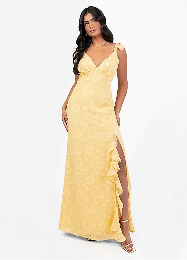 fitted lace wedding dress Floral Linen Maxi Dress main image 0