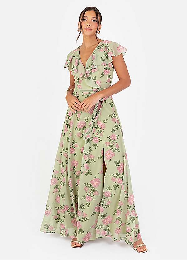sachin and babi light blue dress V Neck Long Sleeve Floral Dress main image 1