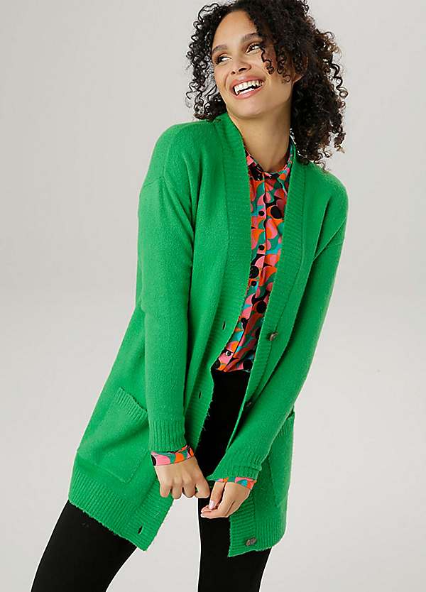 Longline green cardigan best sale