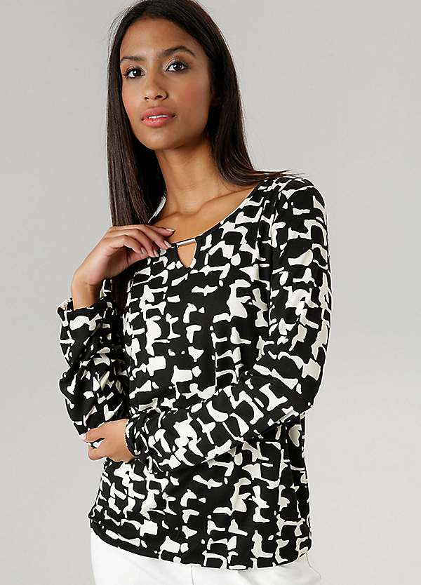 Aniston Graphic Print Longline Blouse