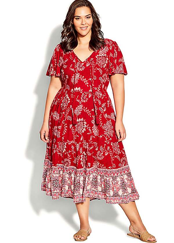 strapless open back dress Red Rhinestone V-neck Cold Shoulder Kids Formal Gown main image 0