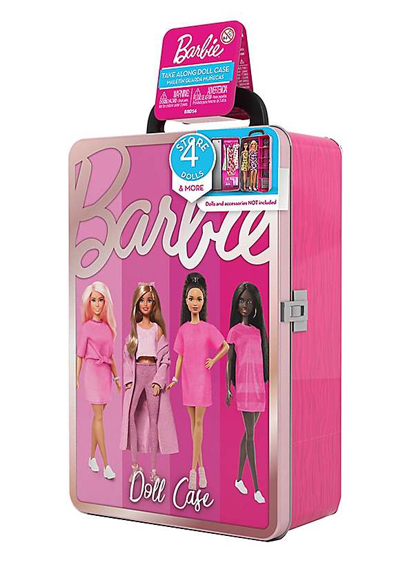 Barbie Glam Metal Wardrobe Trunk Case Stylish Storage for 4 Dolls Freemans