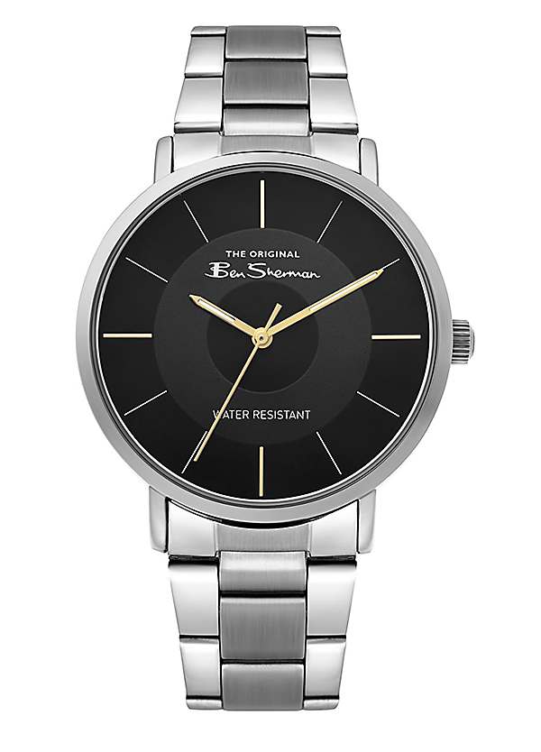 Ben Sherman Silver Bracelet Watch with Black Dial Freemans