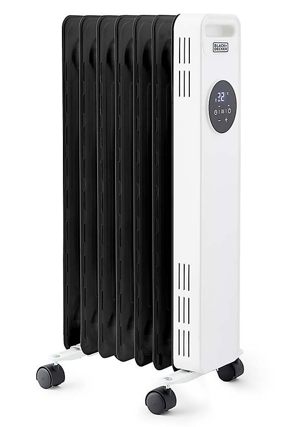 Black u0026 Decker 1.5KW Oil Filled Radiator with Remote - White by Black and  Decker | Freemans