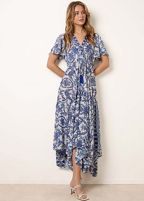 blue vanilla dresses Asymmetric Hem Wrap Dress - Navy 99_0526 Babydoll Linen Mini Dress Size:US 16Y