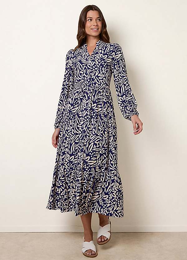 Blue Vanilla Button Front Collared Midi Dress | Freemans Blue Vanilla Button Front Collared Midi Dress | Freemans
