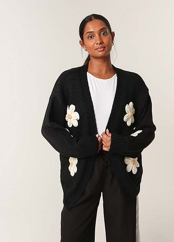 Blue Vanilla Daisy Large Flower Cardigan | Freemans