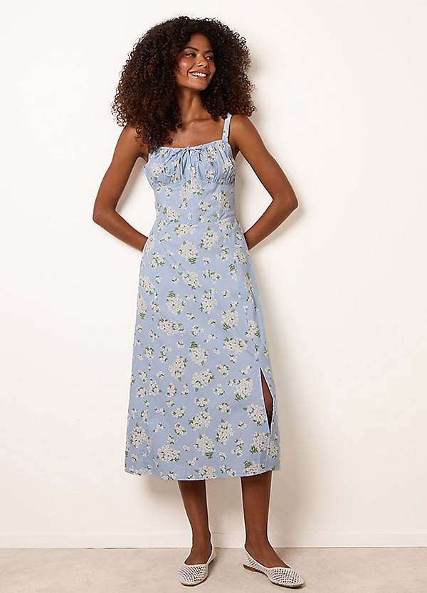 blue milkmaid midi dress Light Blue | Milkmaid Cut Out Midi Dress