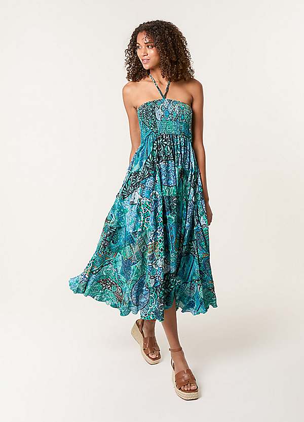 ワンピース jnhearts Tack dress/Blue Green 36 jnhearts Tack dress/Blue Green 36