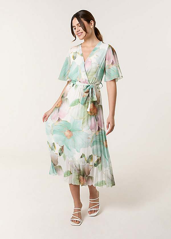 strapless open back dress Pastel Pink Mini Dress | Floral V-Neck main image 1