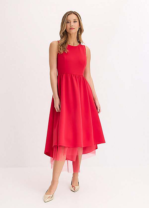 slim fit dress slacks Multi Smudge Print Dipped Hem Midi Dress – AX Paris main image 0