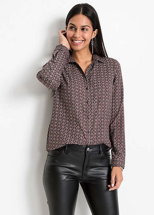 Printed Longline Blouse by bonprix