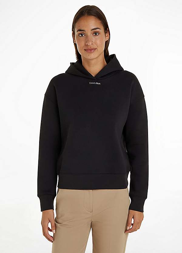 Micro logo hooded sweatshirt sale