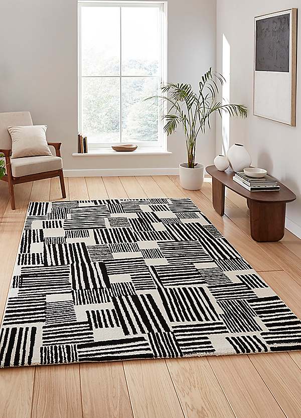 Catherine Lansfield Blocks Modern Abstract Rug | Freemans