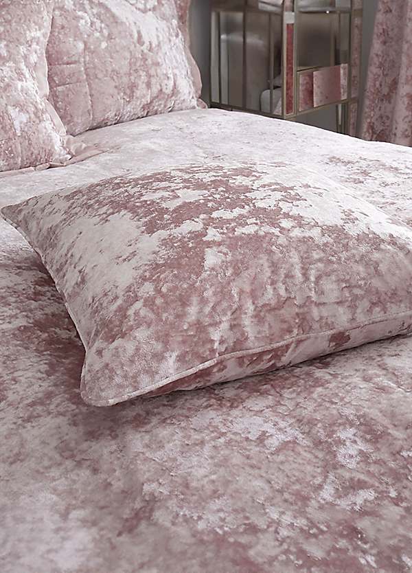 catherine lansfield natural crushed velvet duvet cover and pillowcase set