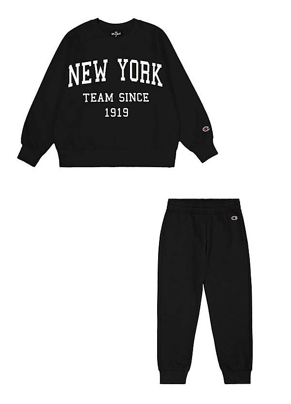 Black champion jogging suit online