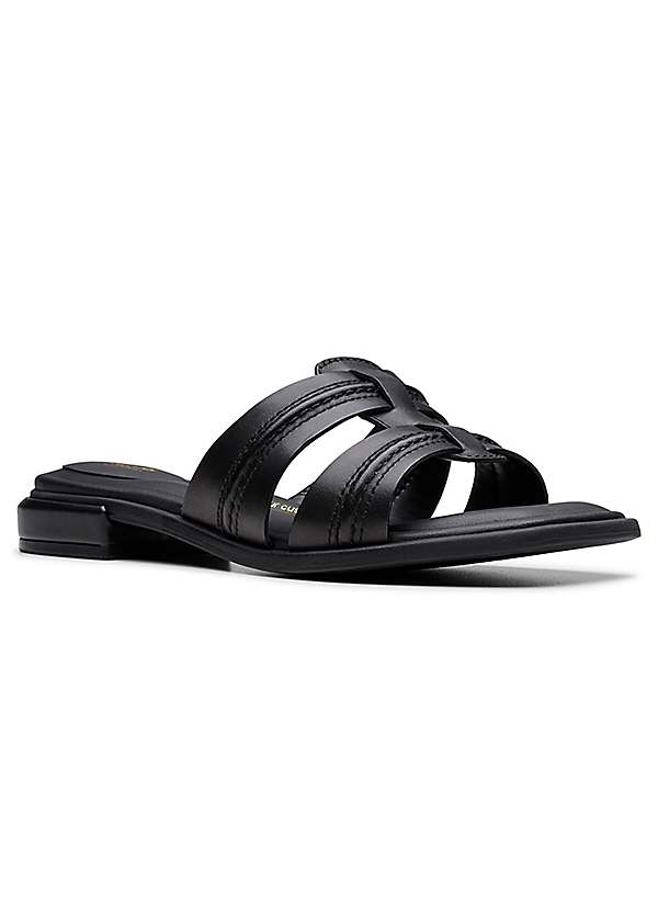 Clarks Ariany Black Leather Mules Freemans