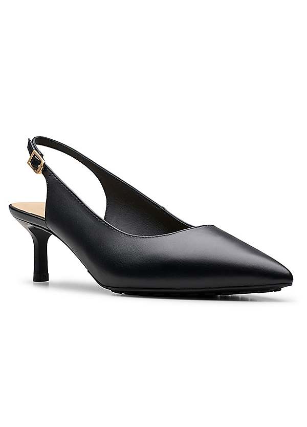 Clarks black slingback shoes discount