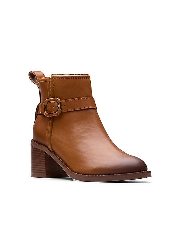 Clarks Chamberly Trim Mid Tan Leather Boots Freemans