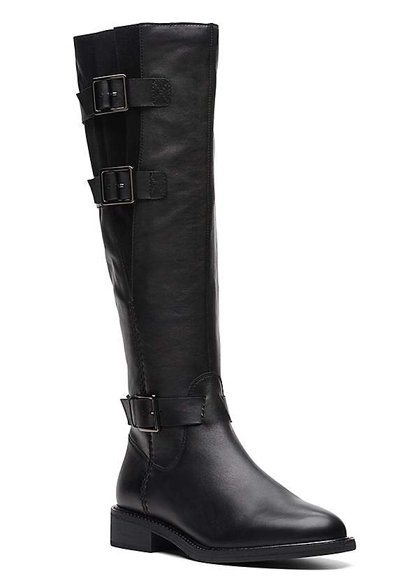 Clarks Cologne Up Black Leather Boots | Freemans