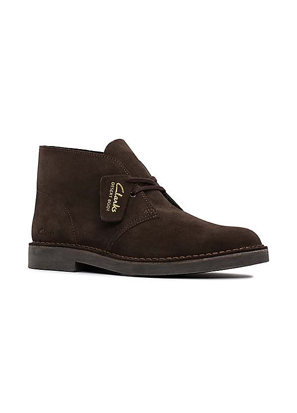 Clarks Men's Dark Brown Suede Desert Evo Boots Freemans