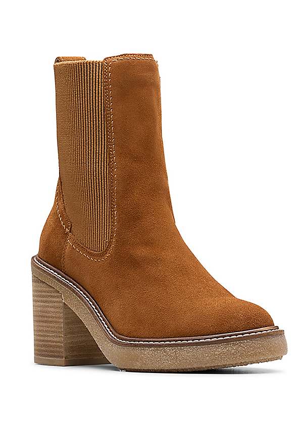 Clarks Mid Tan Suede Cassiano Top Boots Freemans