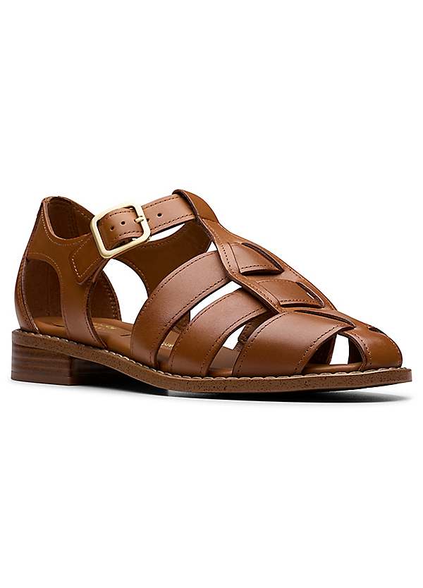Clarks｜SANDALS (Hana Sun (26181216)) Womens Hana Sun Black Leather Fisherman Sandals | Clarks