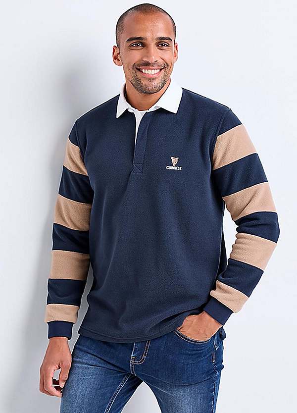 Cotton Rugby Shirts Cotton Traders Guinness™ Contrast Sleeve
