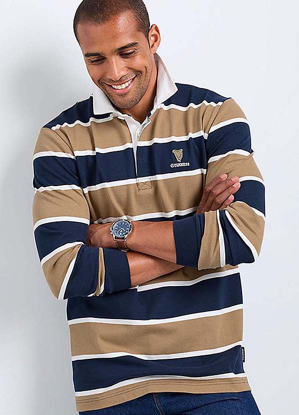 Cotton Traders Guinness™ Long Sleeve Stripe Rugby Shirt