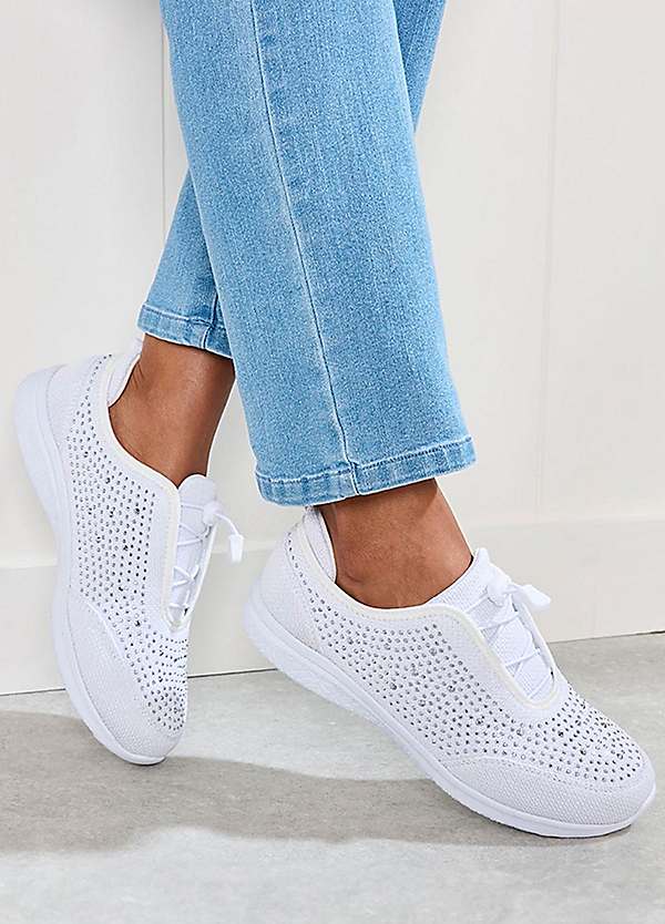 Cotton Traders Ivory Memorylite Toggle Trainers Freemans