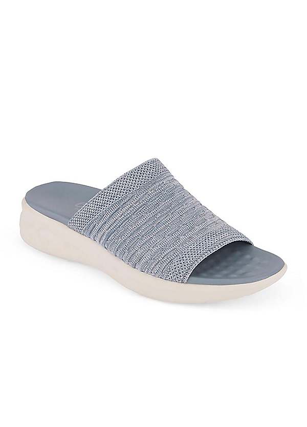 Cotton Traders Light Blue Slip On Mule Sandals Freemans
