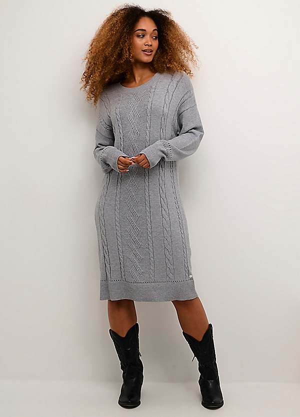 Cream CRDela Cable Knit Dress | Freemans