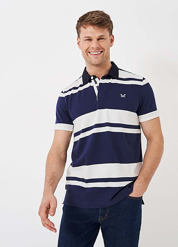 Crew Clothing Company Small Sleeve Banded Stripe Rugby Shirt