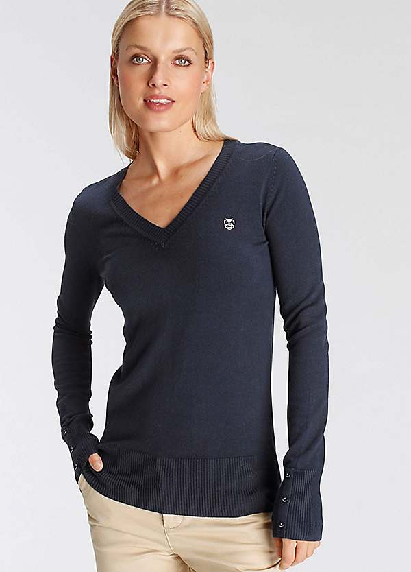 V neck fine knit cheap jumper