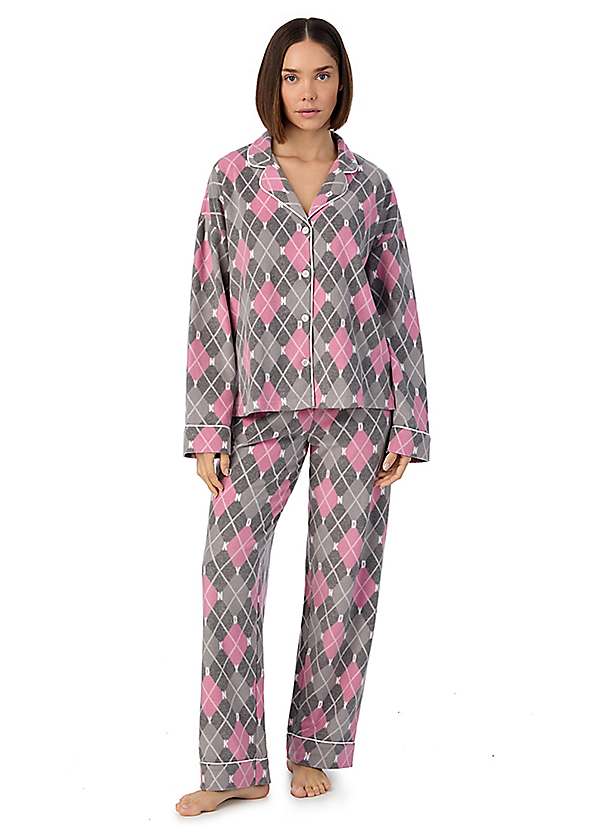 DKNY Fleece Notch Collar Pyjama Set