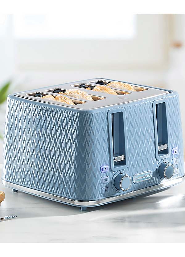 Daewoo Argyle 4 Slice Toaster SDA1866RM Light Blue Freemans