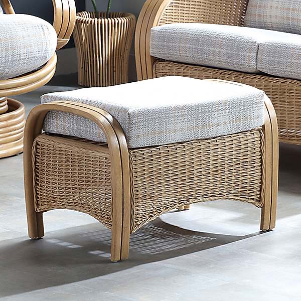 Desser Turin Light Oak Footstool in Athena Check Freemans