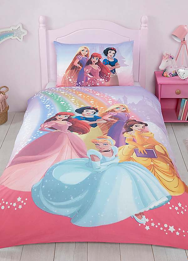 Disney Princess Rainbow Single Duvet Cover Set Freemans