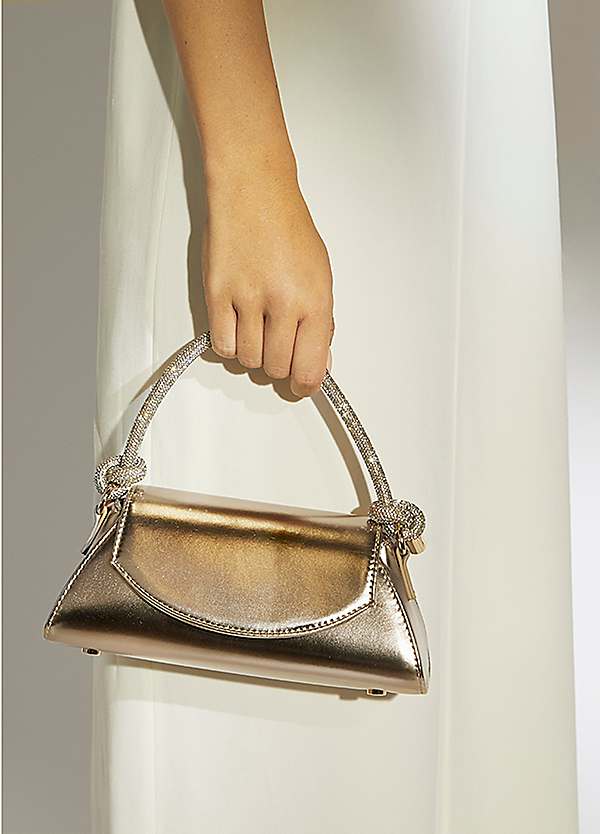 【DUNE LONDON】Brynie Diamante Loop Handle Grab Bag Brynie Gold, Diamante Loop Handle Grab Bag | Dune London