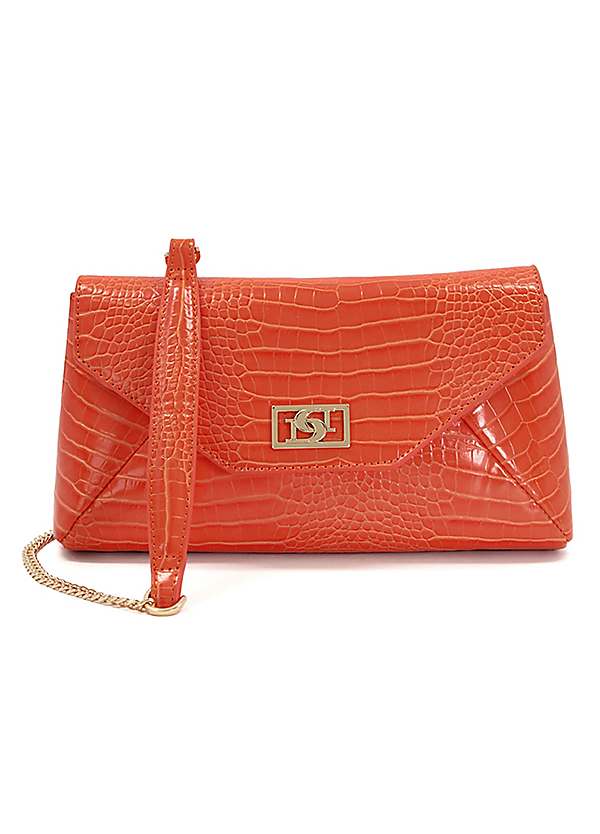 Orange red clutch bag hot sale