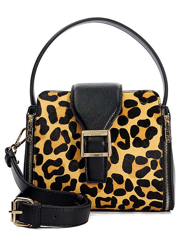 Dune London Leopard Print Dashers Quilted Mini Crossbody Bag