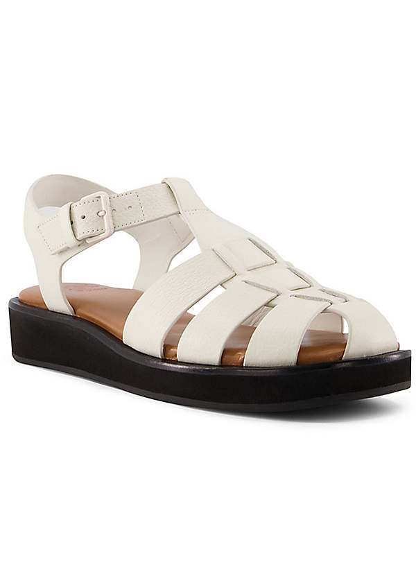 Dune London Loch Ecru Leather Fisherman Sandals