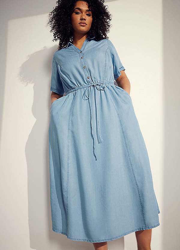 Evans Curve Lyocell Denim Shirt Dress | Freemans