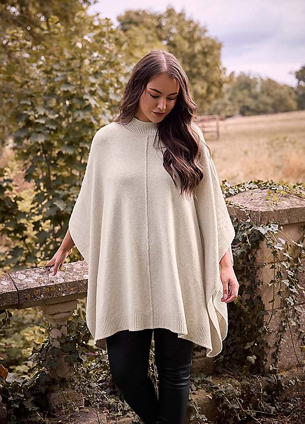 Evans Curve Seam Detail Knitted Cape Freemans