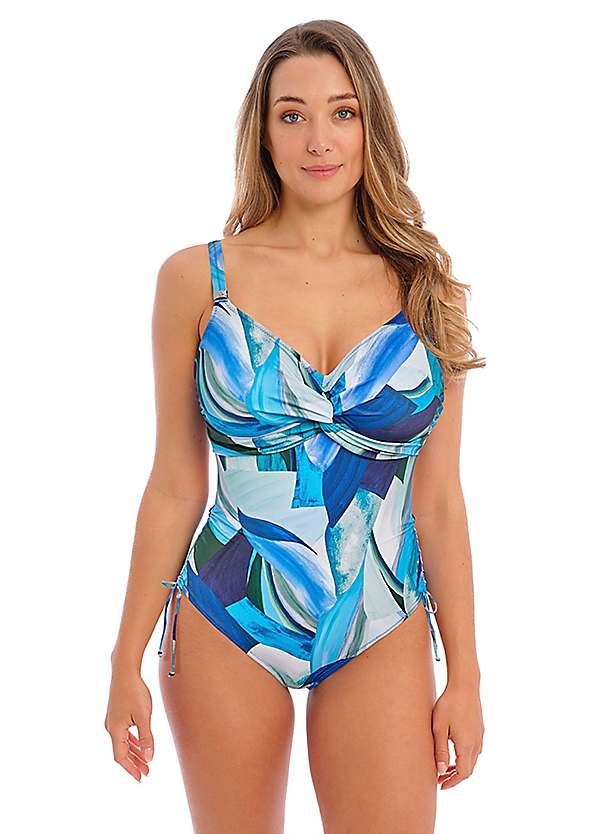 Bamboo Grove Plunge Swimsuit by Fantasie, Black Print