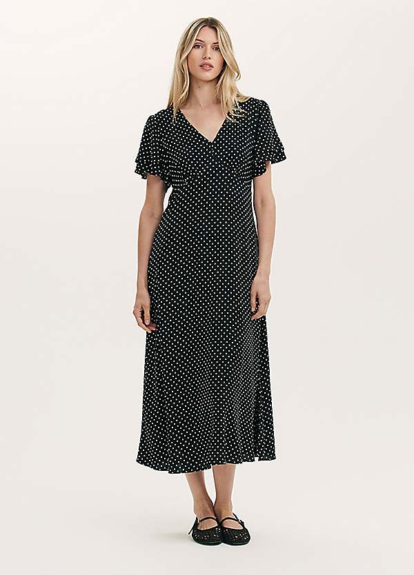 Finery Saskia Polka Dot Midi Tea Dress Freemans