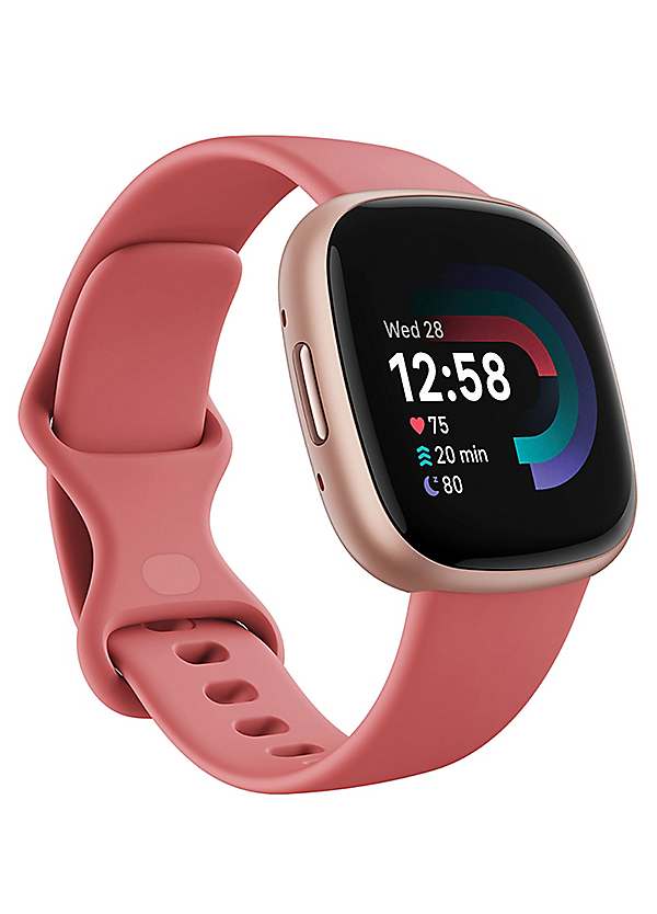 Fitbit Versa 3 Health store and Fitness Smartwatch (Pink Clay / Soft Gold)