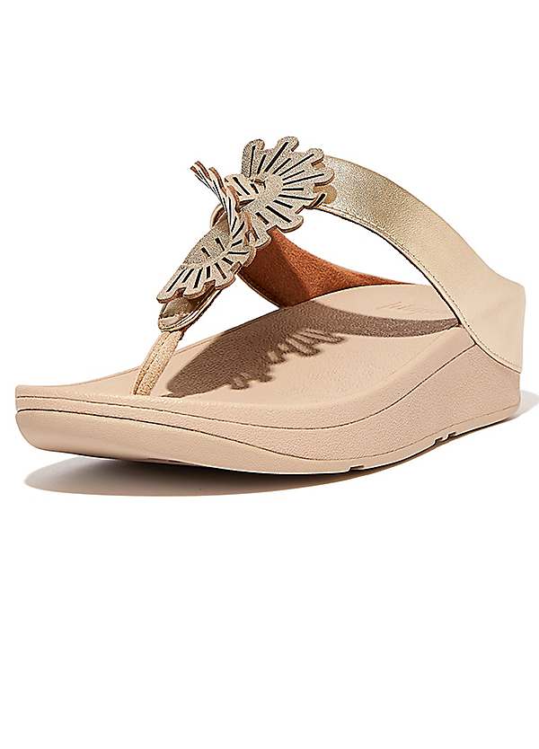 Fitflop Fino Scallop Twist Leather Toe-Post Sandals | Freemans